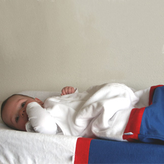 aankleedkussen (blauw+rood)