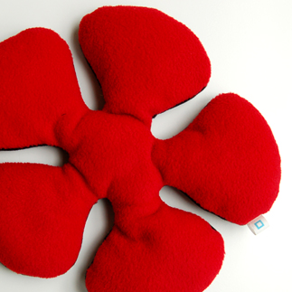 kussen bloem mini (rood)