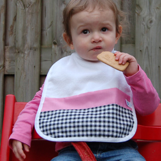 slabbetje (zwart+roze)